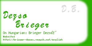 dezso brieger business card